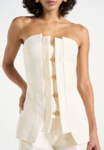 Viviane - Clasp Detail Bandeau Top - Off White