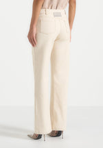 Calista - Line Art Denim Jeans - Cream
