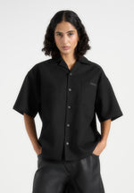 Brook - Unisex Signature Twill Boxy Shirt - Black