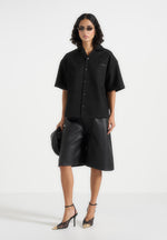 Brook - Unisex Signature Twill Boxy Shirt - Black