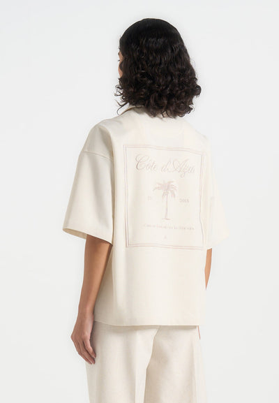 Alexis - Unisex Cote d'Azur Boxy Shirt - Cream