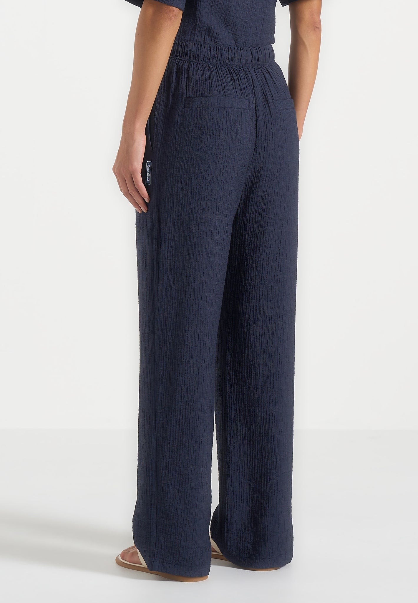 Addison - Unisex Textured Relaxed Fit Pants - Navy