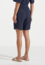 Ari - Unisex Textured Shorts - Navy