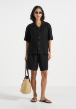 Harley - Unisex Textured Revere Shirt - Black
