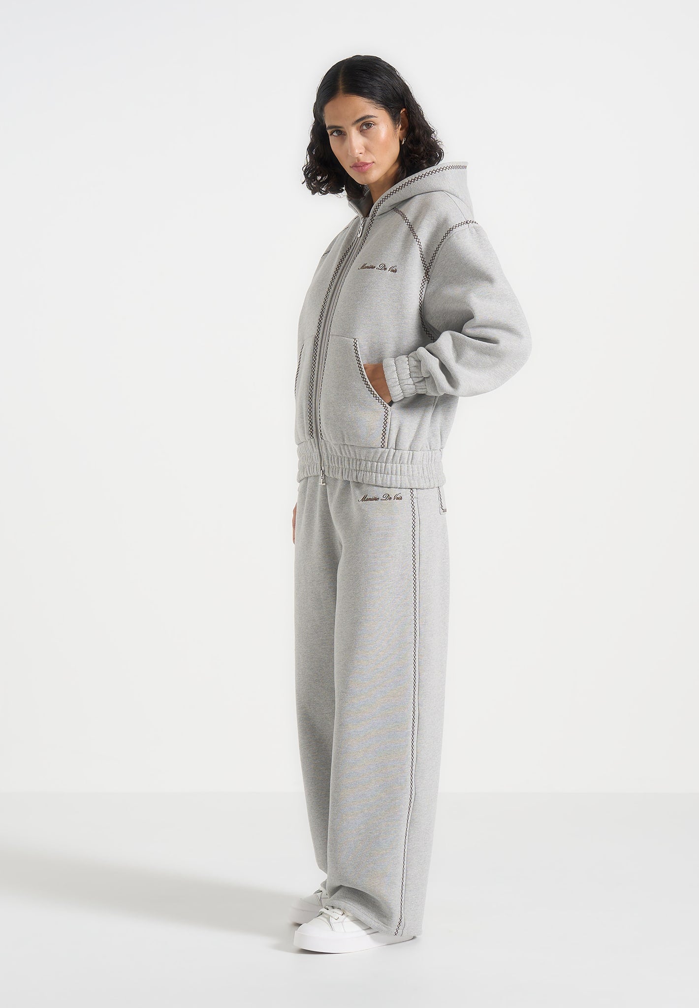 Morgan - Unisex Whipstitch Regular Joggers - Light Grey