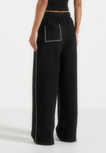 Morgan - Unisex Whipstitch Regular Joggers - Black