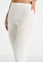 Piper - Pointelle Asymmetric Capri Leggings - Cream