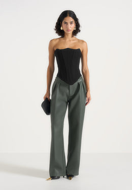 julie-leather-twin-pleat-pants-olive