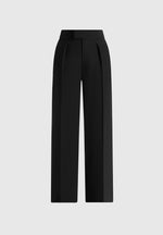 Elsa - High Waisted Tailored Pants - Black