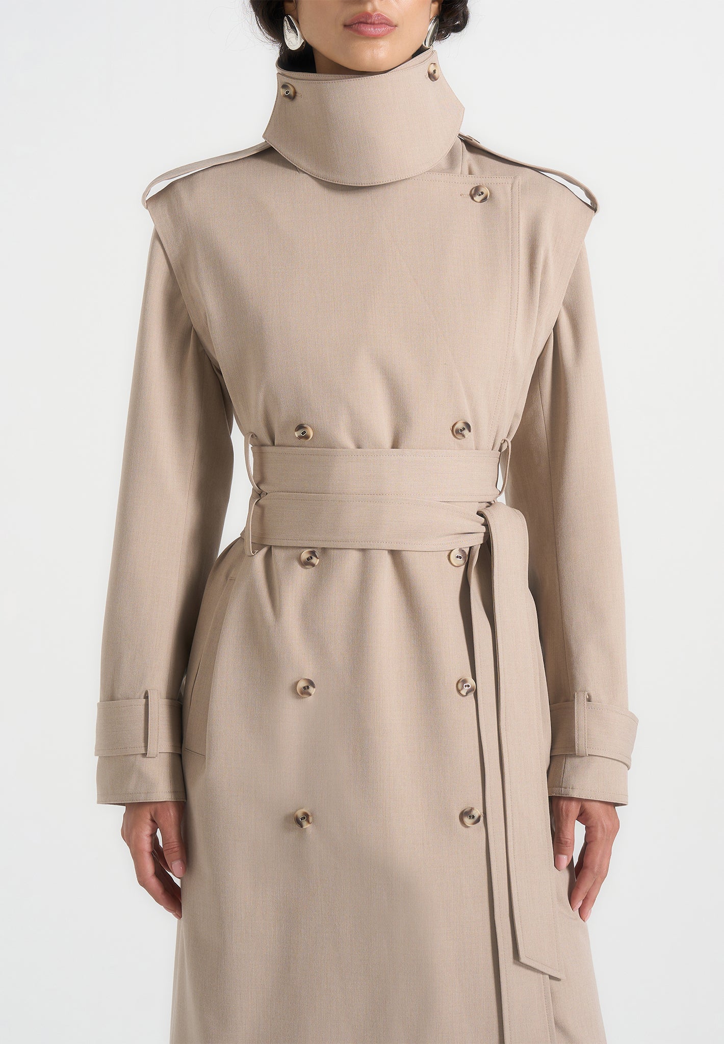 Esther - Trench Coat With Double Belt - Beige