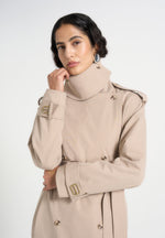 Esther - Trench Coat With Double Belt - Beige