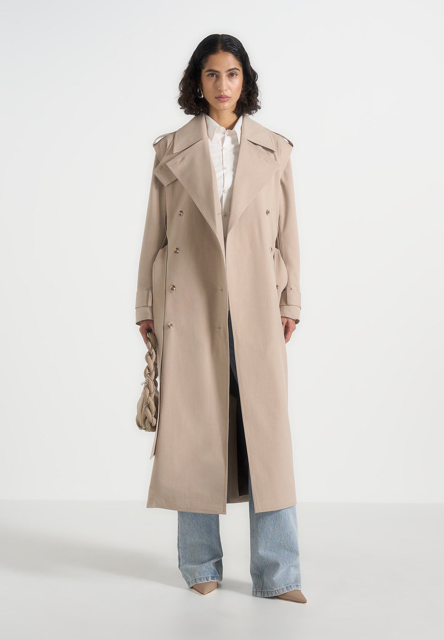 Esther - Trench Coat With Double Belt - Beige