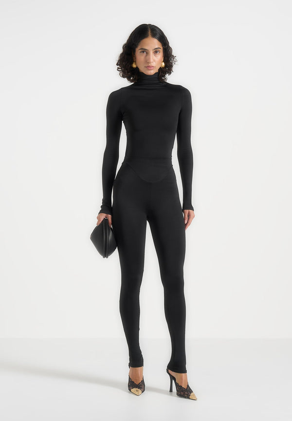 LS001 - High Waisted Leggings - Black