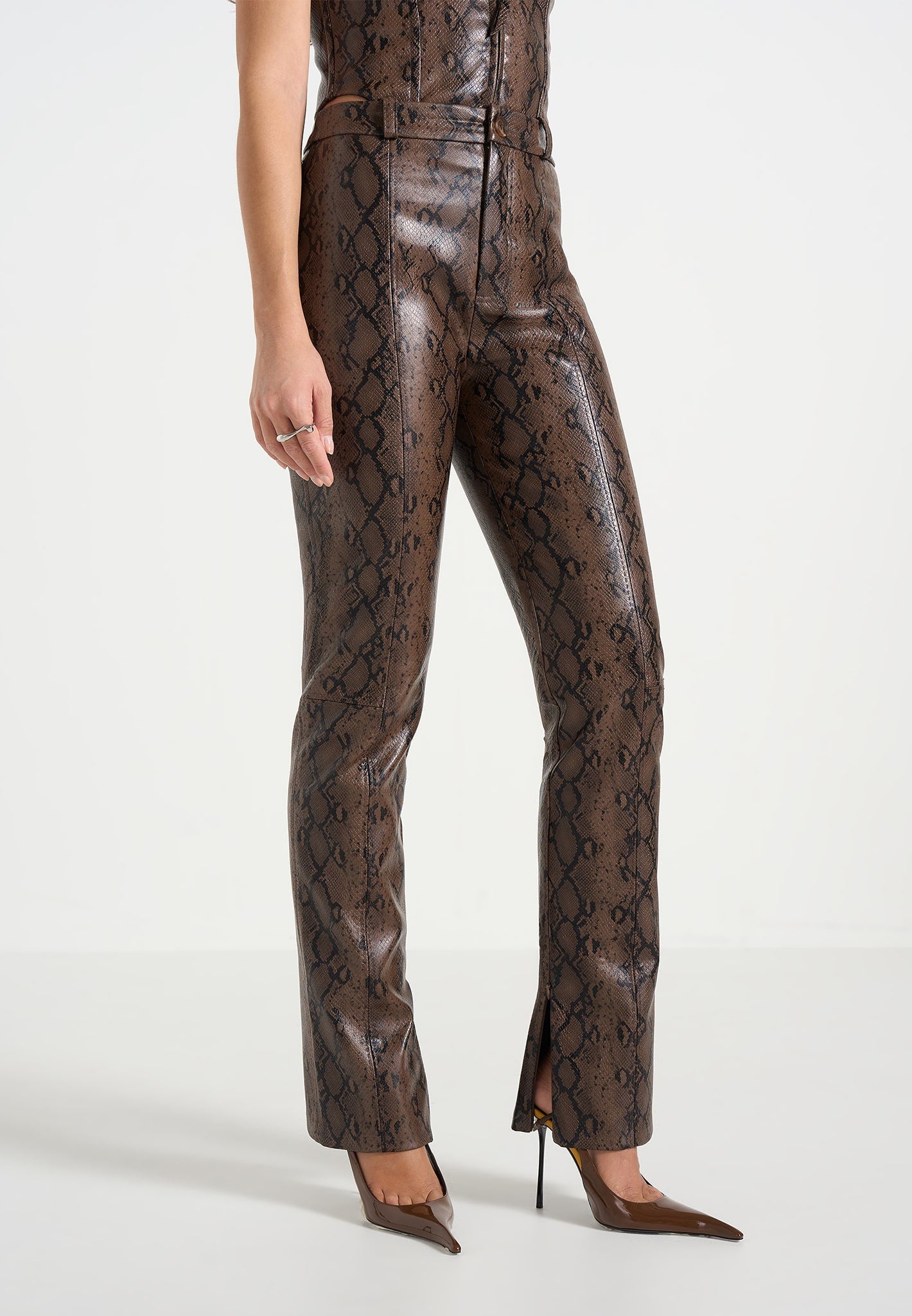 lucia-python-straight-leg-trousers-brown