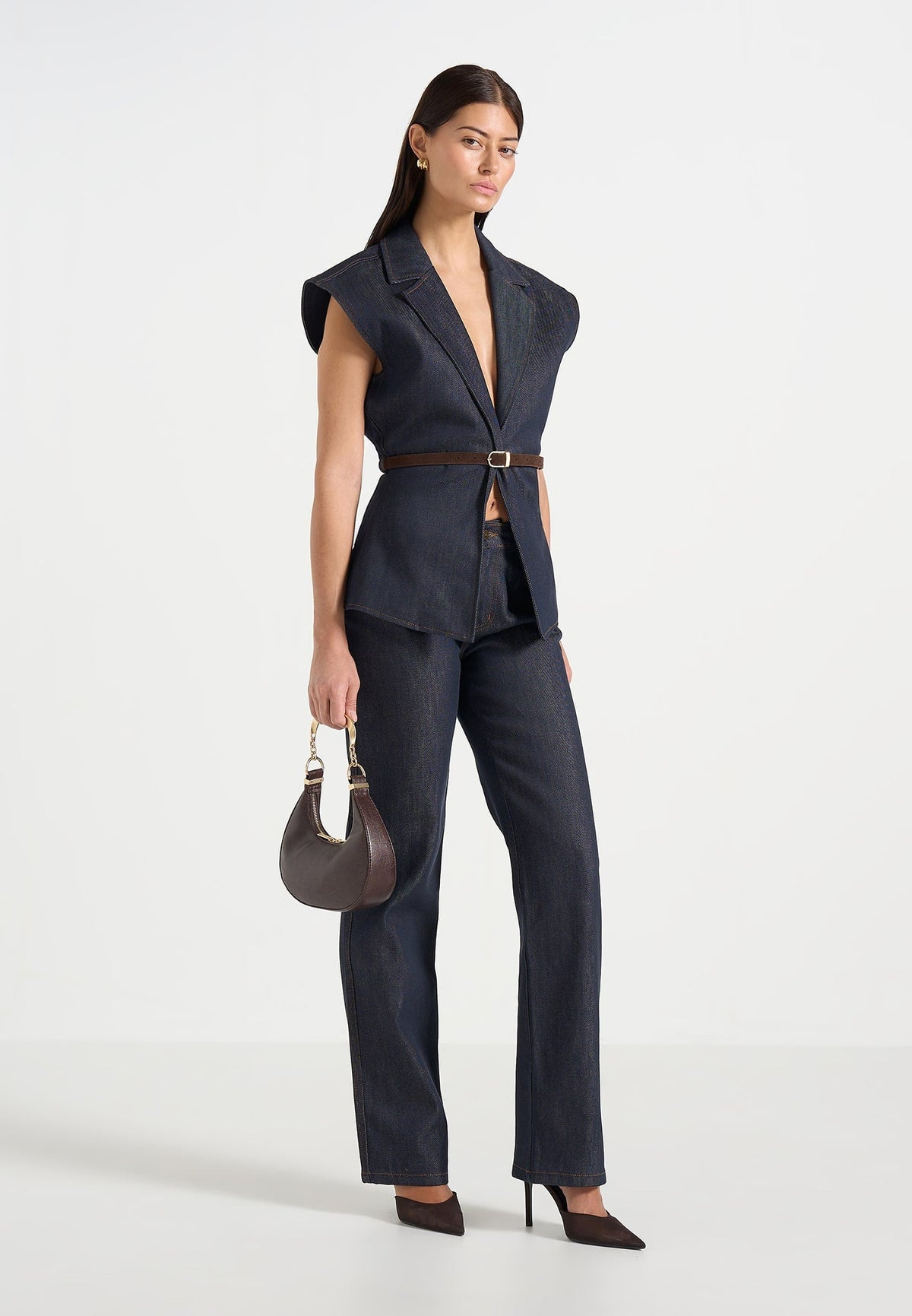 Florence - High Rise Straight Leg Denim Jeans - Indigo