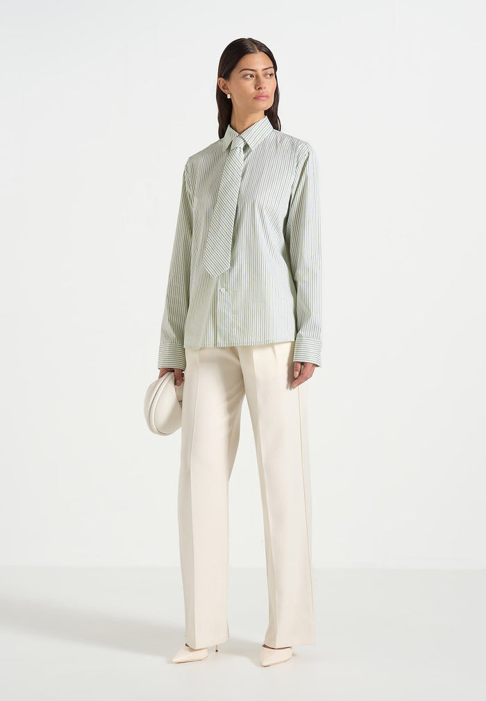 dylan-unisex-pinstripe-long-sleeve-shirt-with-detachable-tie-sage