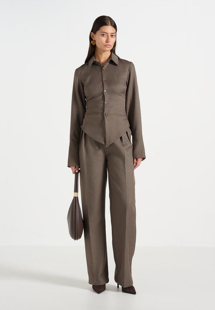 julie-houndstooth-twin-pleat-trousers-brown