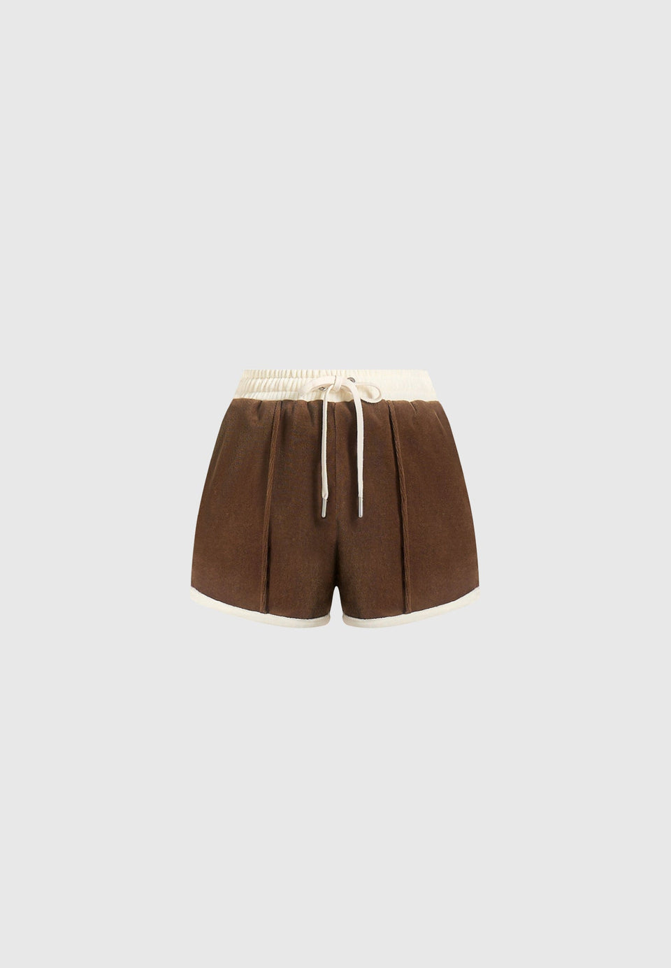 delina-velour-mini-short-brown