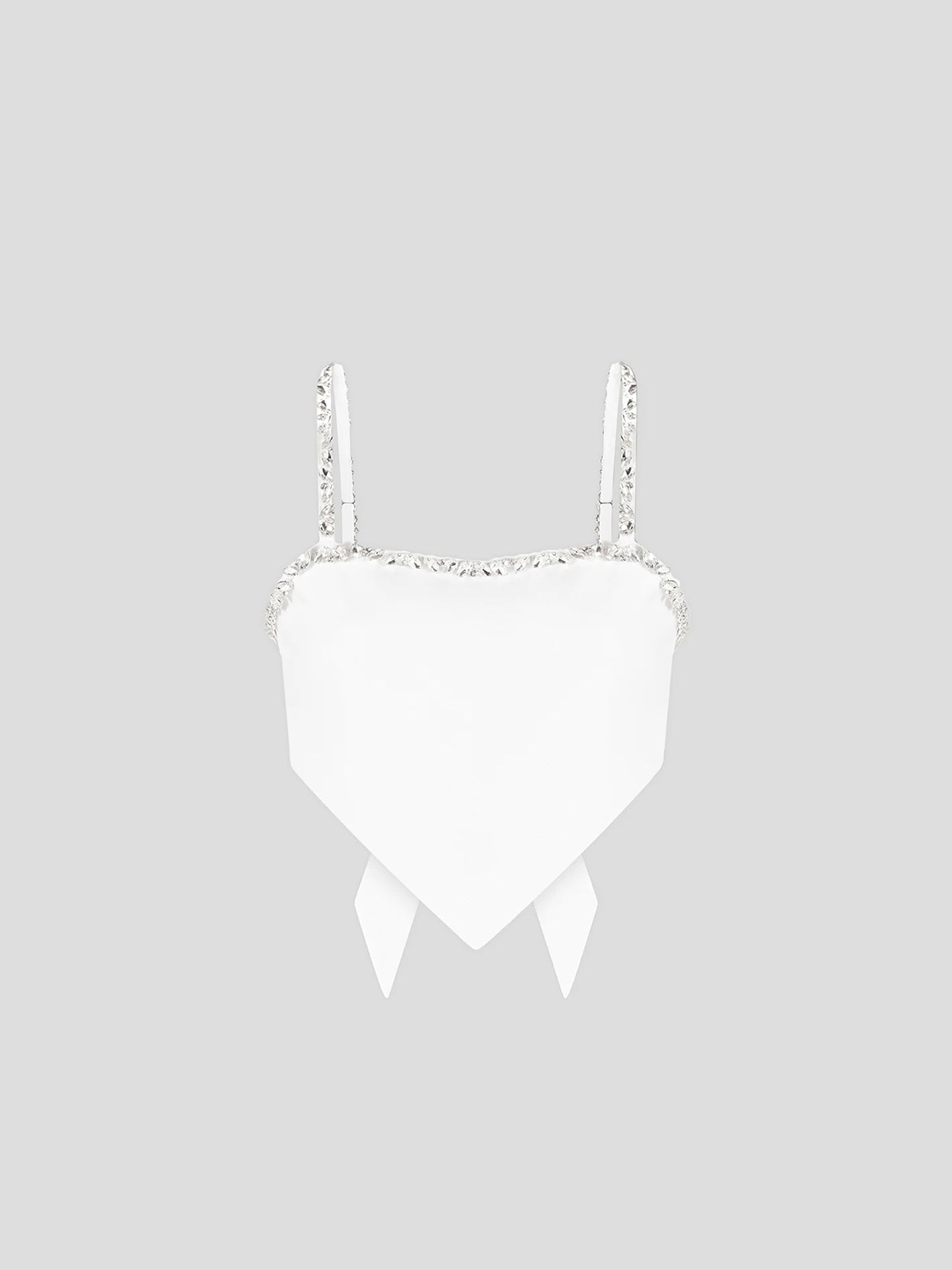 Eloise - Embellished Strap Handkerchief Top - White