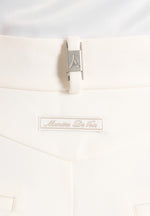 Danielle - Tailored Pleated Cargo Pants - Off White
