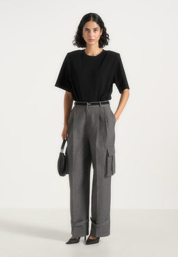 textured-tailored-pleated-cargo-pants-grey
