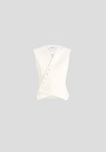 Laurence - Tailored Asym Wrap Waistcoat - Off White