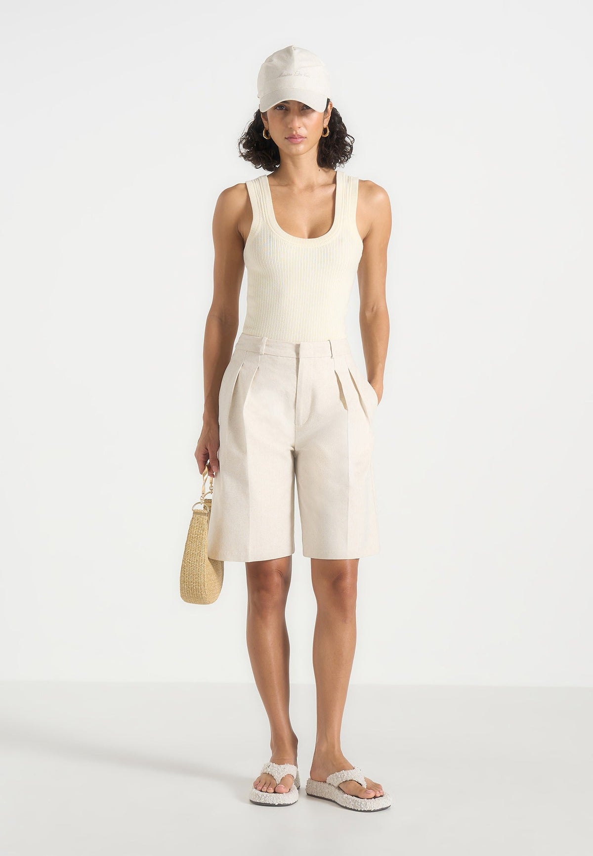 Arianne - Linen Bandana Cap - Natural