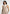 Irene - Collar Detail Cinched Waistcoat - Beige/White