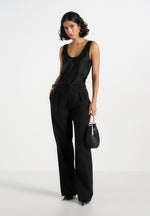 mathilda-satin-scoop-neck-open-back-vest-black