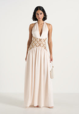 ava-halterneck-embellished-corset-gathered-maxi-dress-cream