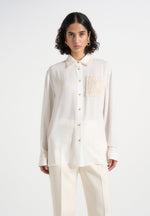 Mya - Crochet Detail Georgette Shirt - Off White