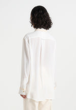 Mya - Crochet Detail Georgette Shirt - Off White
