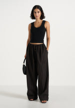 ivanna-elasticated-wide-leg-striped-cotton-trousers-black-brown