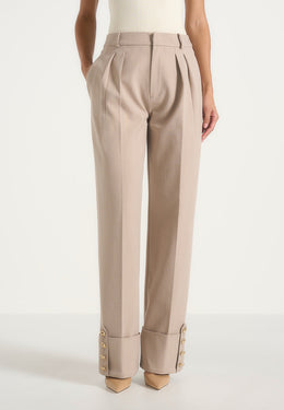 darlene-turn-up-detail-tailored-twin-pleat-pants-beige