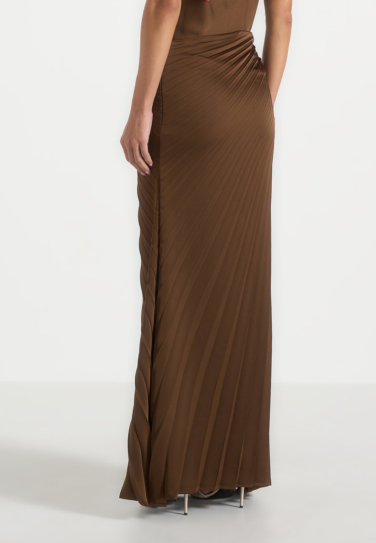 fiona-satin-fan-pleat-maxi-skirt-brown