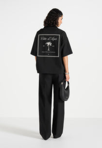 Alexis - Unisex Cote d'Azur Boxy Shirt - Black