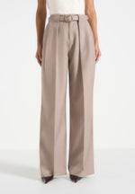Jodie Pleated Trousers - Taupe