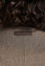 Cameron - Unisex Oversized Textured Tailored Bomber Jacket - Taupe