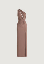 Vanessa Asymmetric Maxi Dress - Taupe