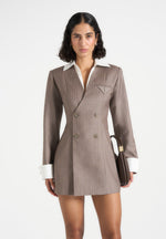 Oriole Blazer Dress - Taupe