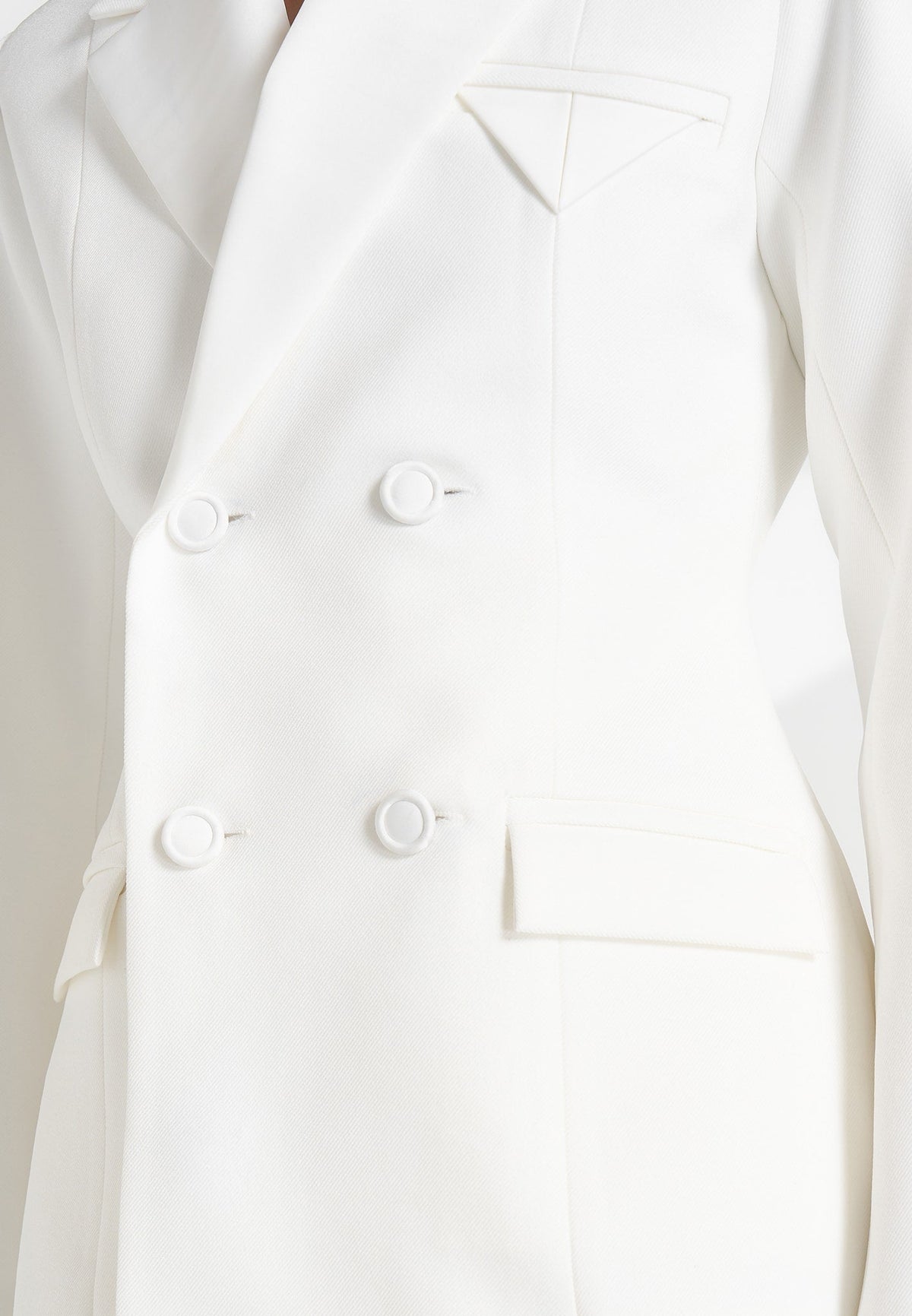 Maia Contrast Satin Blazer - White