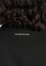 Maia Contrast Satin Blazer - Black