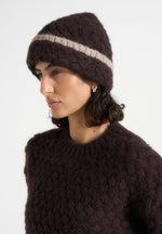 Otis - Waffle Knit Beanie - Brown