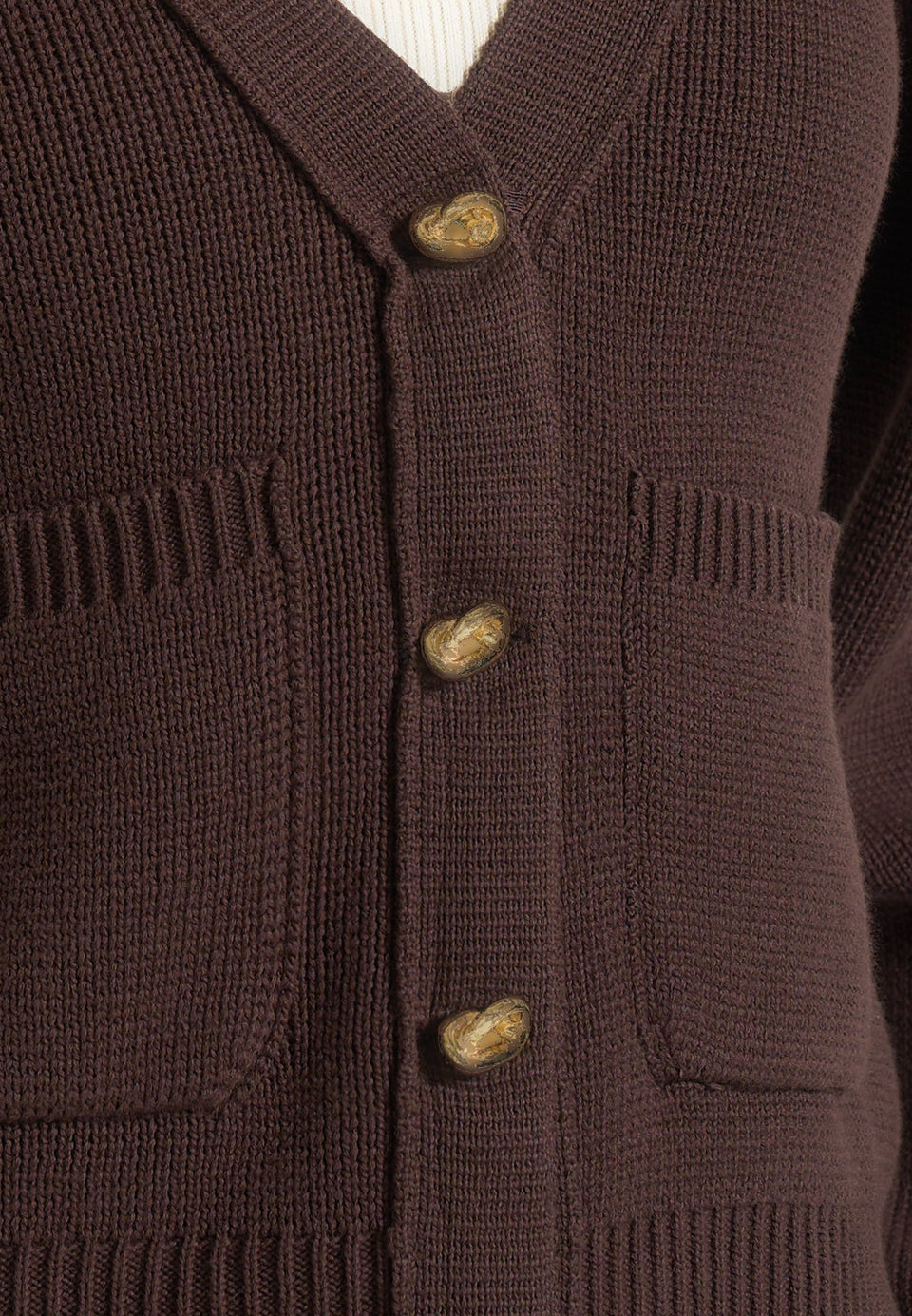 Tessa - Cinched Waist Cotton Cardigan - Brown