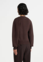 Tessa - Cinched Waist Cotton Cardigan - Brown