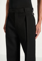 Dorian - Pleated Tailored Pants - Black