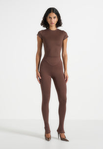 Wren - Cap Sleeve Baby Tee - Brown