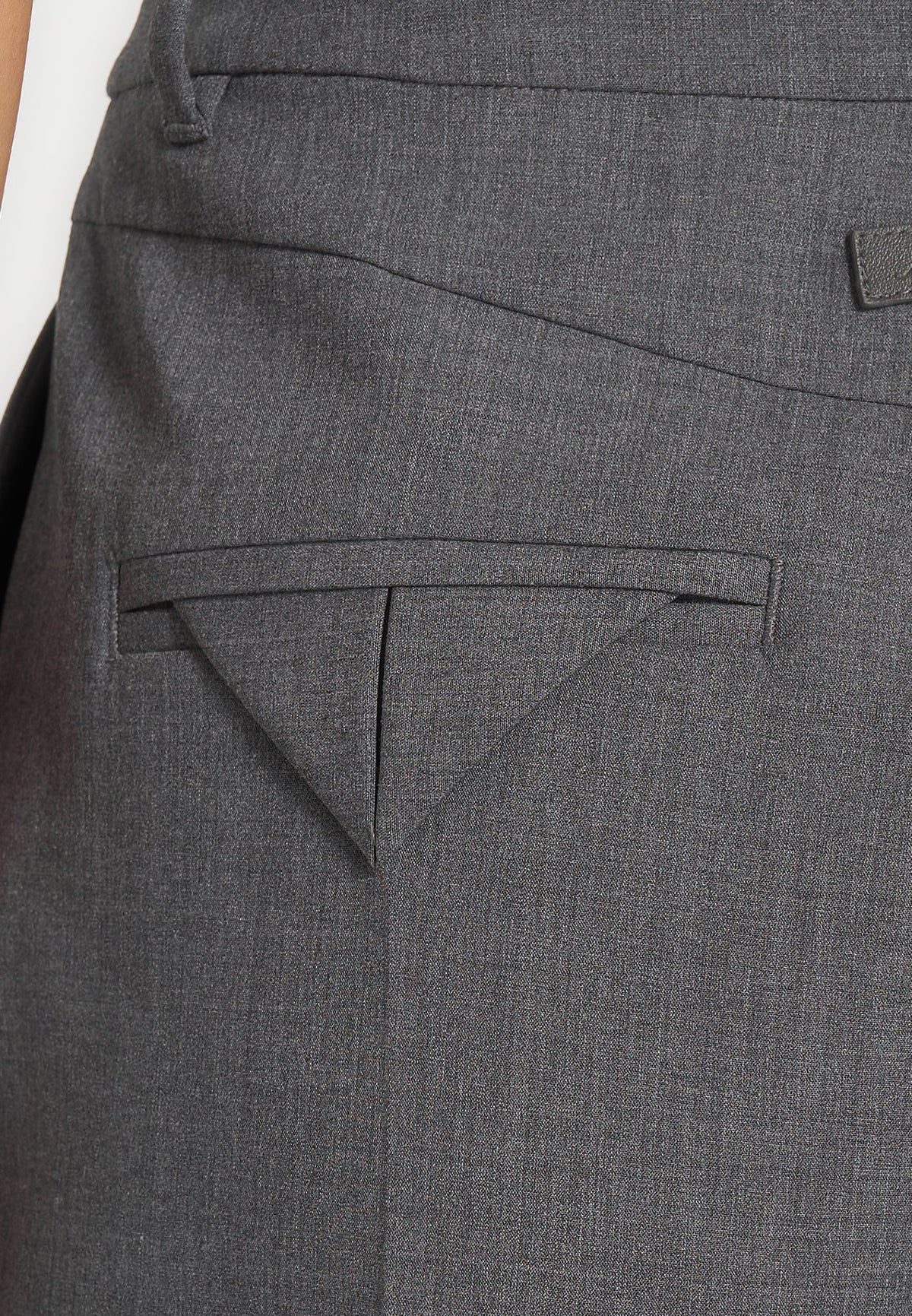 Julie - Tailored Twin Pleat Wool-Blend Pants - Grey