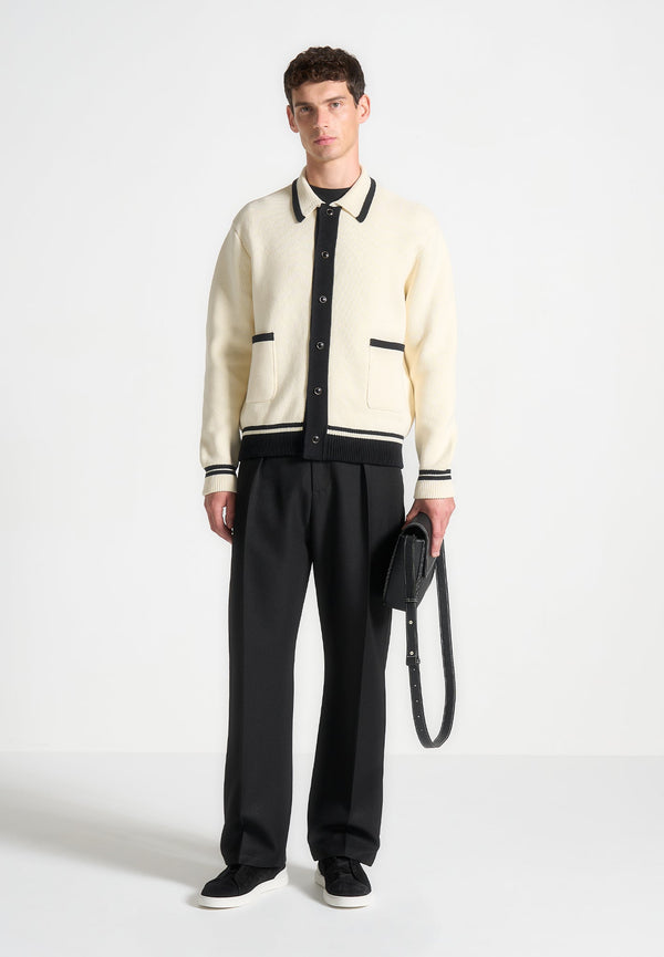Julien - Classic Combed Cotton Knit Cardigan - Cream