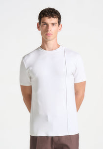 Bruno - Regular Fit Cotton T-Shirt with Pintuck - White